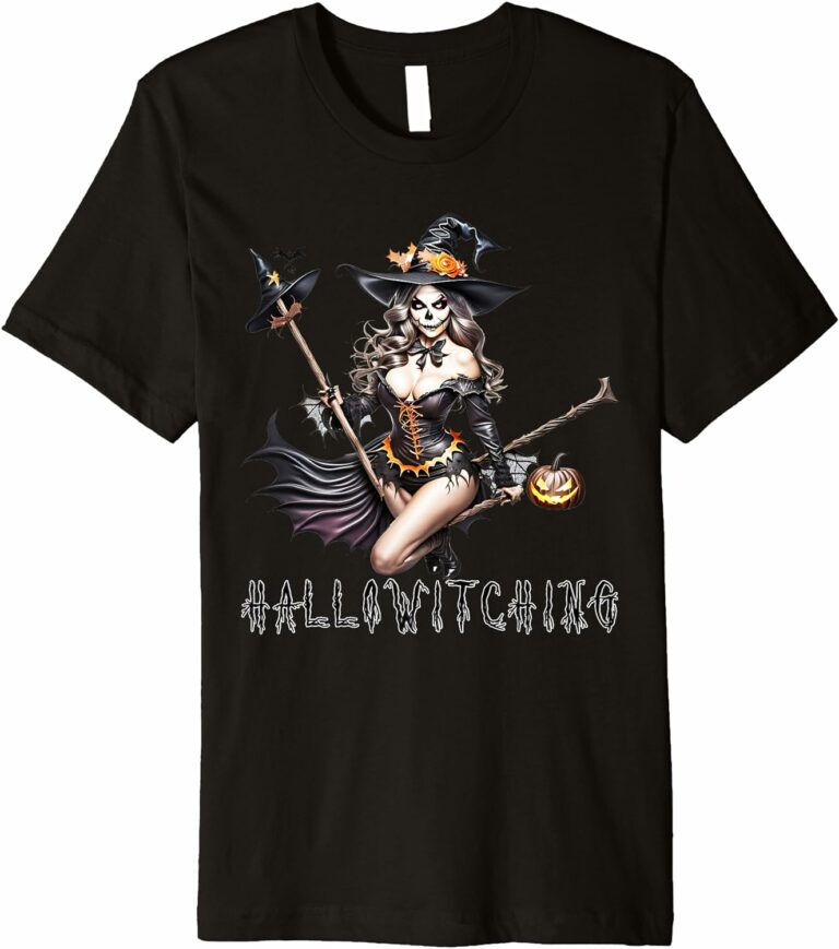 Tskinmood - Halloween - Hallowitching Night - Witch - Premium T-Shirt-productor-mockup