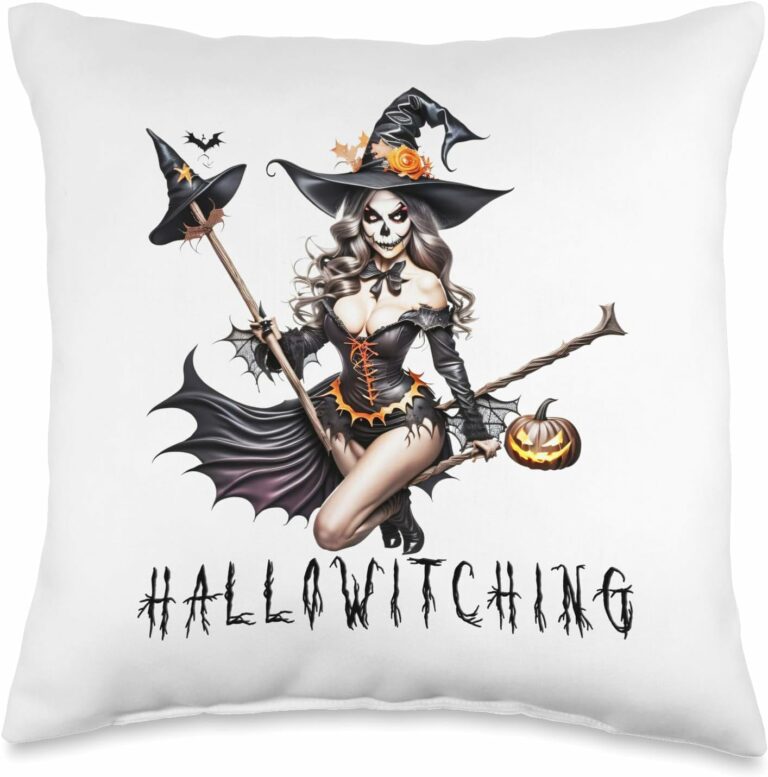 Tskinmood - Halloween - Hallowitching Night - Witch - Throw Pillows-productor-mockup