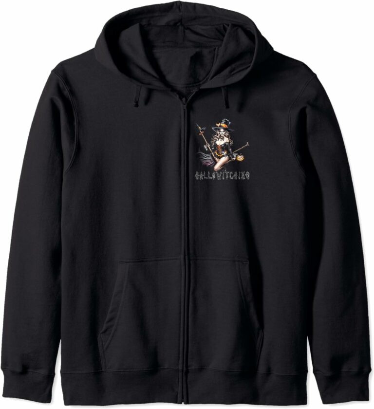 Tskinmood - Halloween - Hallowitching Night - Witch - Zip Hoodie-productor-mockup